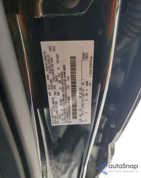 2022 Ford F250 Super Duty from USA, damaged, VIN 1FT7W2BNXNEC61406